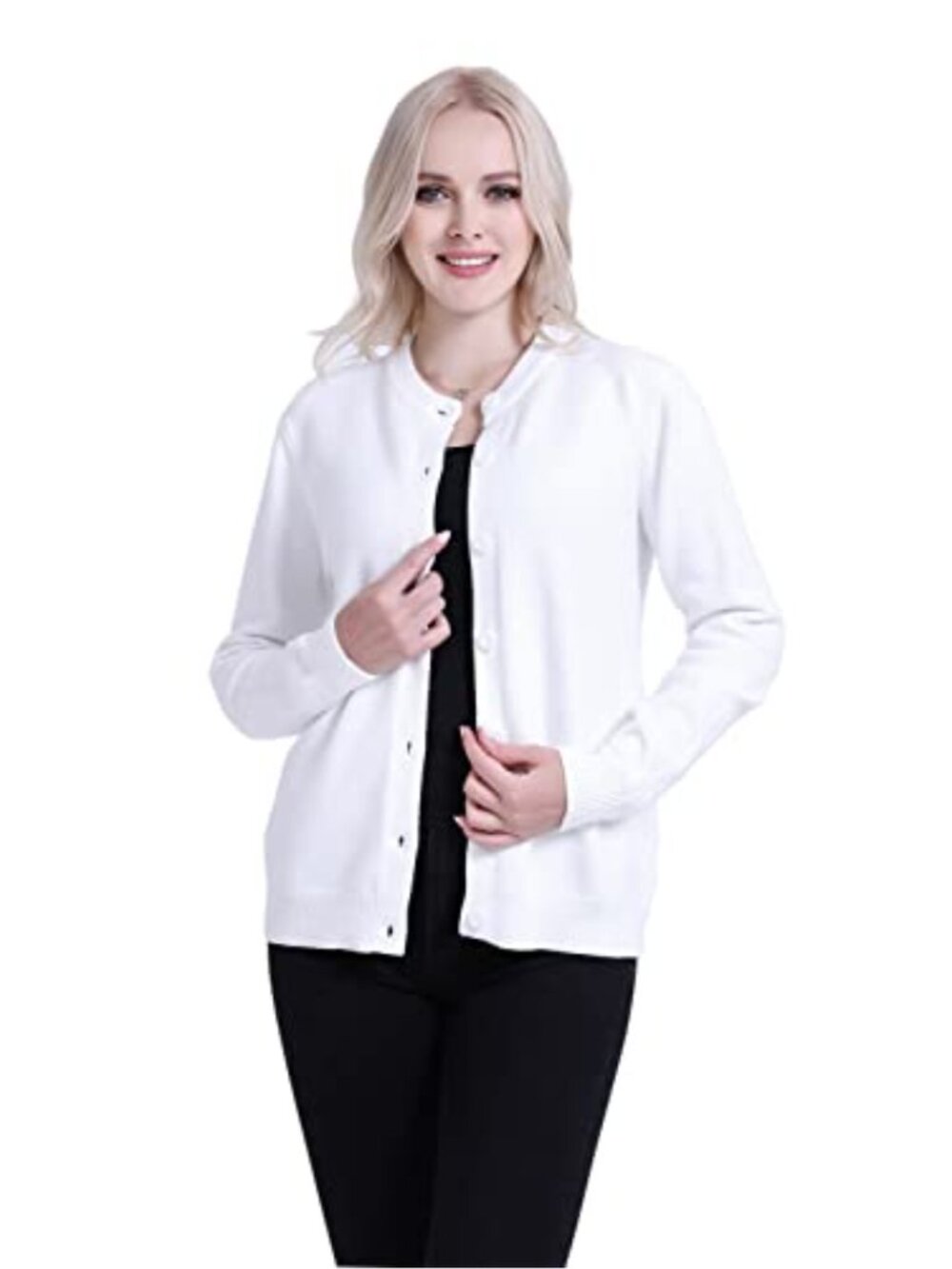 Women's Cotton Blend Cardigan Button Front Knit Sweater